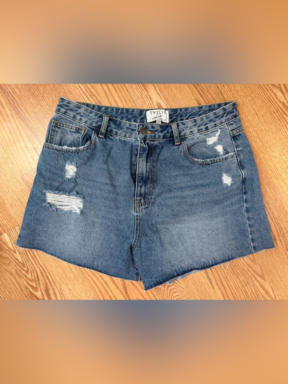 Twelve by Ontwelfth Denim Distressed Cutoff Shorts - Blue